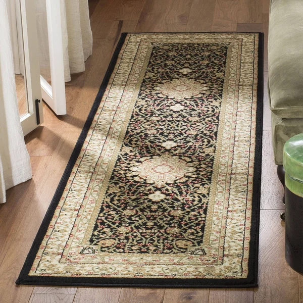 Safavieh 2&-3x22 x 8& Lyndhurst LNH213 Black - Ivory Rug