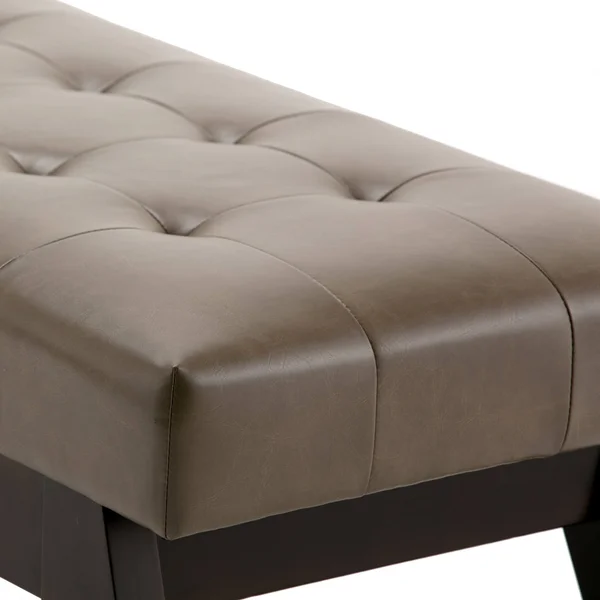 Wyndenhall Tierney 40 inch Wide Mid Century Modern Rectangle Ottoman Bench - Stone Grey