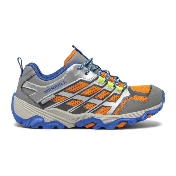 Merrell Kid's Moab FST Low Waterproof Shoes - Size: 2.5, Grey/Silver/Orange