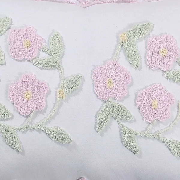 Better Trends Bloomfield Cotton Chenille Twin Bedspread - Rose