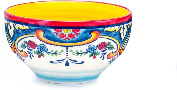 Euro Ceramica Inc. ys-zb-1001 Zanzibar Collection Vibrant Ceramic Earthenware Dinnerware Set - 16 Piece, spanish/mexican Floral D