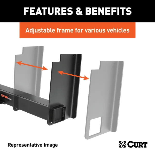 Curt 15926 Universal Weld-On Trailer Hitch - 2-1/2x22 Receiver (Up to 62x22 Frames, 18x22 Drop)