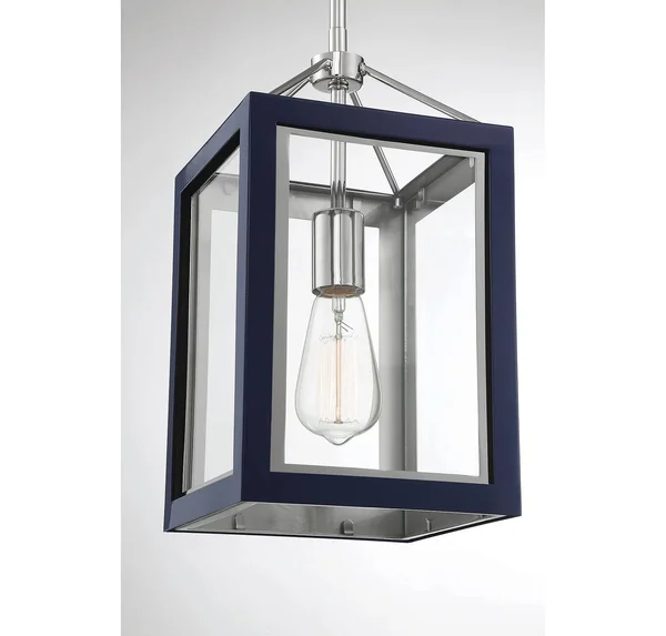 Savoy House-Carlton 1 Light Navy w/ Polished Nickel Accents Pendant-3-8880-1-174