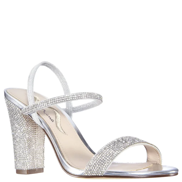 N by Nina Womens Sanchia Sandal - Silver - Size 9.5M
