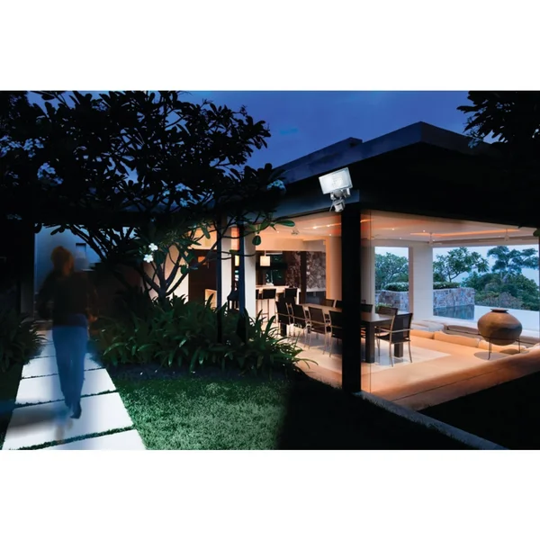 Maxsa Innovations 44640 Silver Motion-Activated Solar LED Security Floodlight