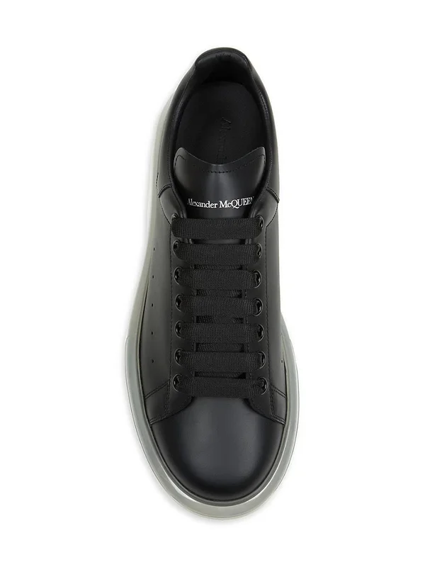 Alexander McQueen Men's Oversized Clear-Sole Sneakers White