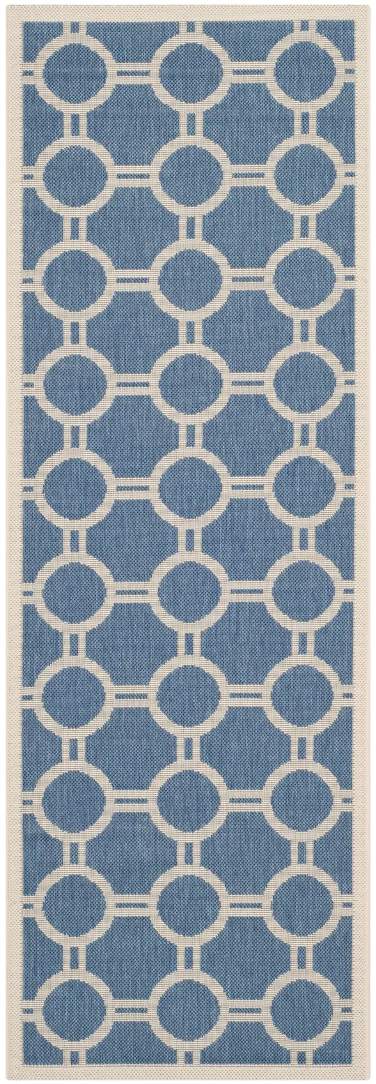 Safavieh Courtyard Blue Indoor Outdoor Rug - Round 7&10x22