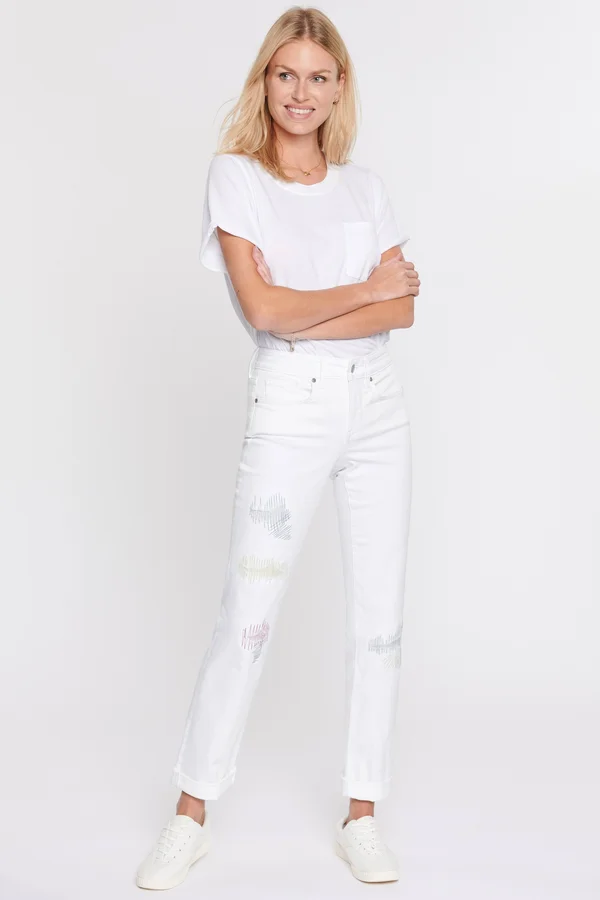 Nydj Marilyn Straight Ankle Jeans - Optic White - White - 8