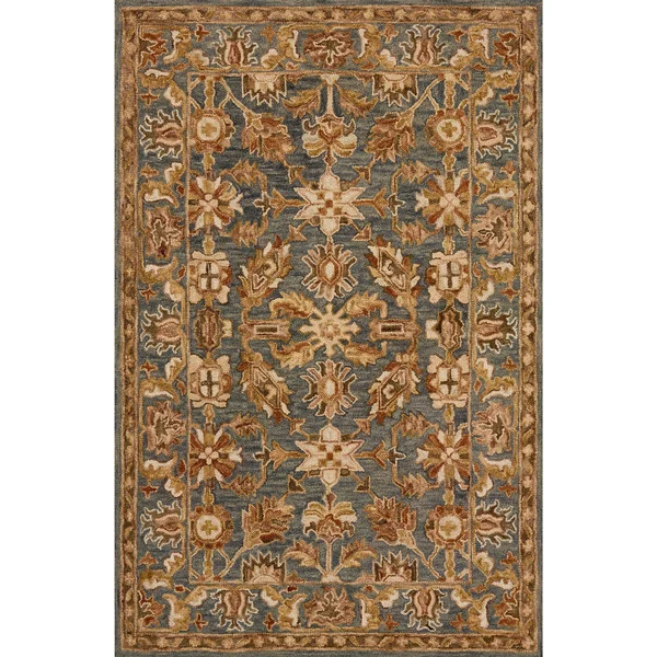 Alexander Home Hand-Hooked Owen Slate Wool Rug - 5& x 7&6 - Gray