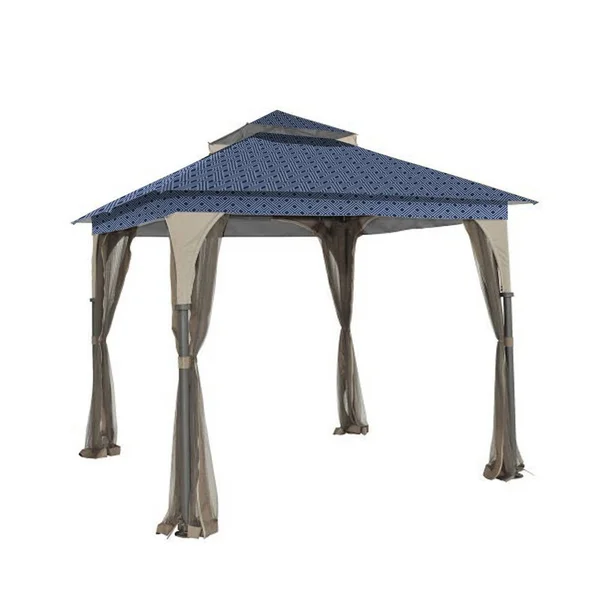 Garden Winds Replacement Canopy Top Cover for The Outdoor Patio 8x8 Gazebo -Standard 350 - Midnight Trellis
