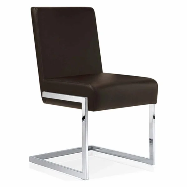 Baxton Studio Toulan Modern and Contemporary White Faux Leather Upholstered Stainless Steel Dining Chair (Set of 2)