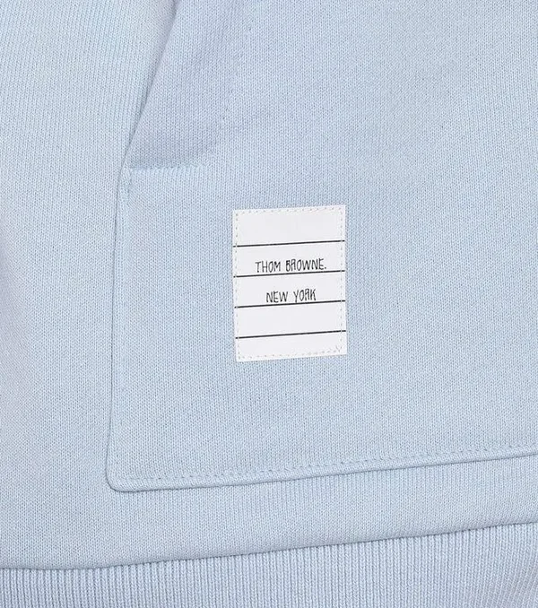 Thom Browne - Cotton-jersey Hoodie, Women, Blue, US 10, Tops