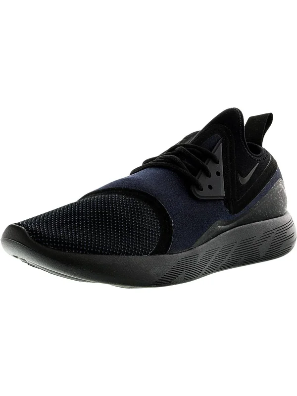 Nike Men's Lunarcharge Essential Ankle-High Fabric Running Shoe - Medium Olive, Light Bone-Black