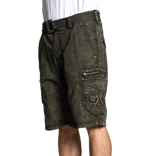 Range Cargo Short Olive Vintage Wash - 30 by Affliction Black Premium