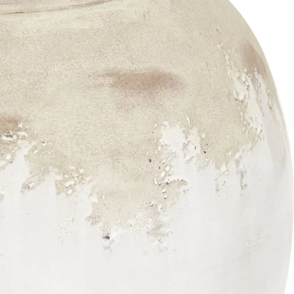 Siena French Country White Rustic Distressed White Ceramic Floor Vase - 31x22, Kathy Kuo Home