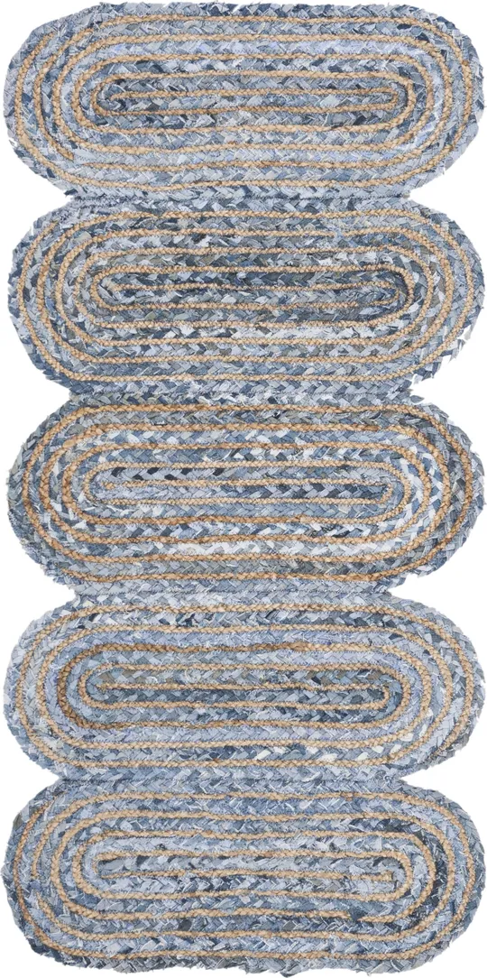Safavieh Cape Cod CAP208L 2&3x22 x 8&0x22 Runner Blue - Natural Area Rug