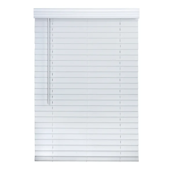 2x22 Cordless Faux Wood Blind - Woodgrain White - 37x22 W x 72x22 L