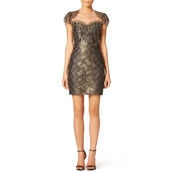 Marchesa Notte - Golden Crest Sheath