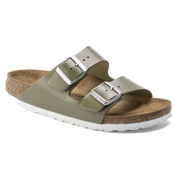 Women's Arizona Birkenstock Khaki Leather - Khaki, 37