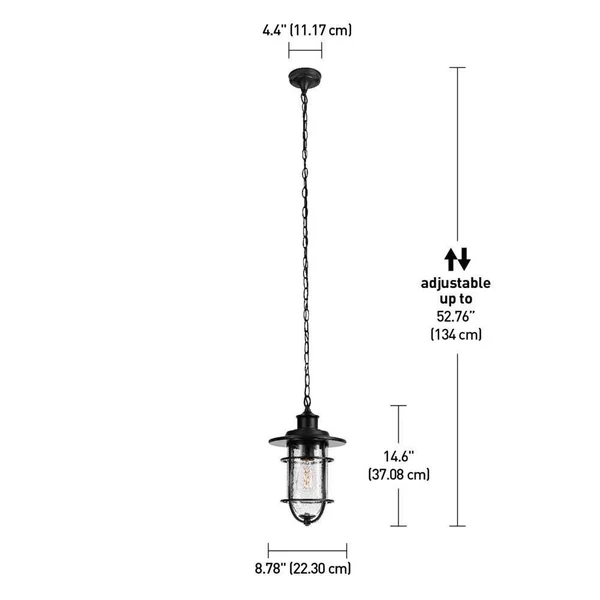 Globe Vintage Pendant - Outdoor, Black Finish