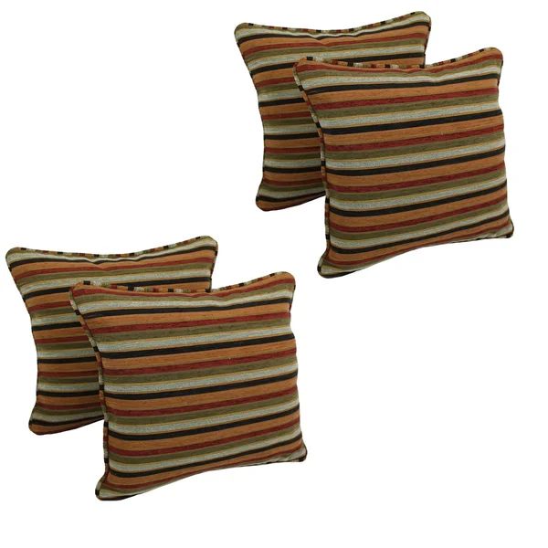 Blazing Needles 18-inch Chenille Throw Pillows (Set of 4) - Champagne