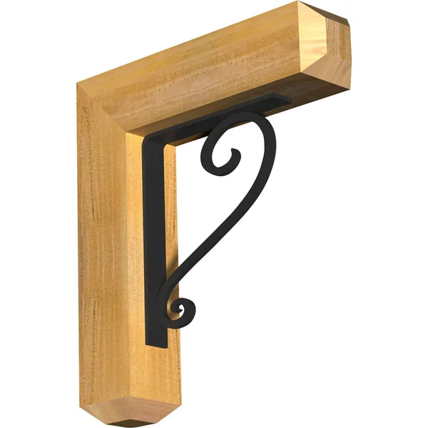 4x22W x 18x22D x 20x22H Edwards Craftsman Ironcrest Rough Sawn BRACKET - Western Red Cedar (1 1/2x22W x 10x22D x 12x22H Iron Brac