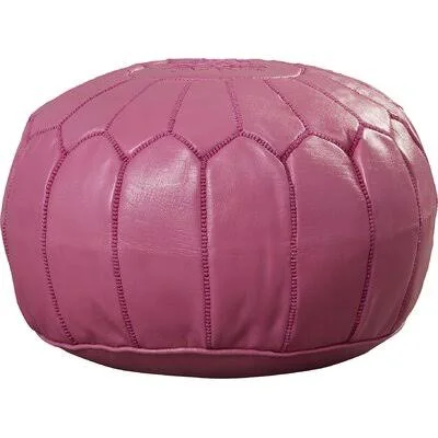Mistana Carolos Leather Pouf Fabric: Fuchsia, 20" x 20"