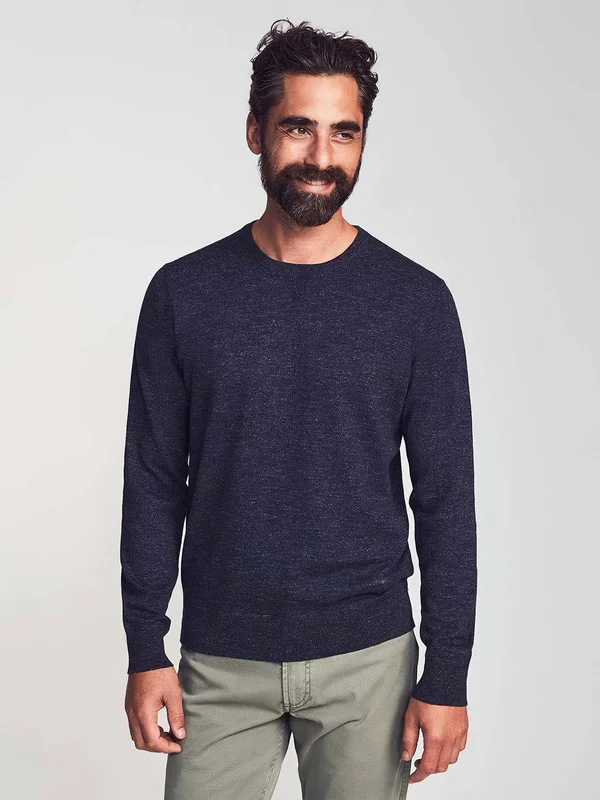 Faherty Men's Sconset Crew T-Shirt - Navy Heather, Small, Cotton