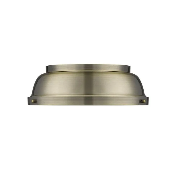 Golden Duncan 14x22 Flush Mount Lighting - Aged Brass 3602-14 AB-WHT