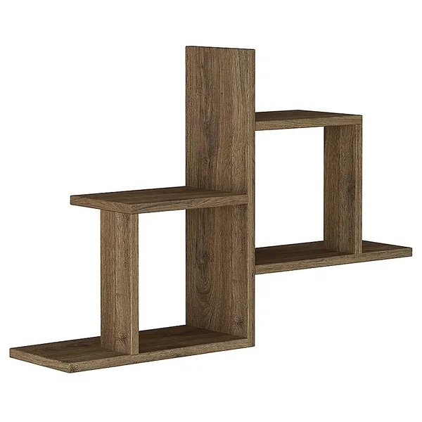 ADA Home Decor Webb 34x22 Modern Wall Shelf in Light Walnut