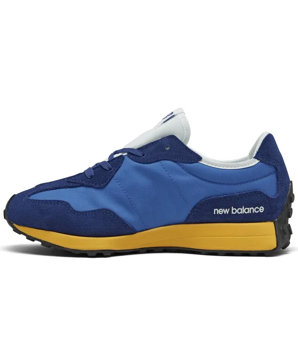 New Balance Boys& Big Kids& 327 Casual Shoes in Blue Size 7.0 - Suede