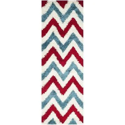 Hillyard Collection SGK564B Chevron Non-Shedding Living Room Bedroom Dining Room Entryway Plush 2-Inch Thick Runner - 2&3x22 x 7&