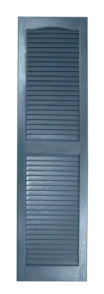 Alpha 2-Pack 14.5-in W x 46.5-in H Indigo Blue Louvered Vinyl Exterior Shutters - VBL15X47IB