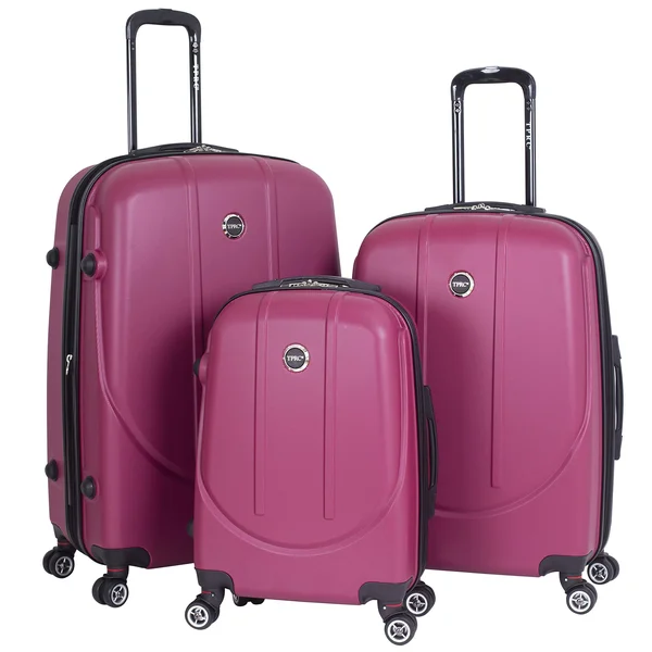 Travelers Club Luggage Falkirk 3 Piece Expandable Hardside Spinner Luggage Set, Red