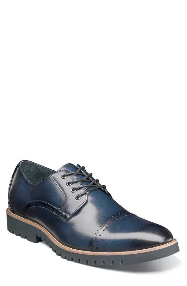 Men's Stacy Adams Barcliff Cap Toe Oxford, Size: 7, Blue
