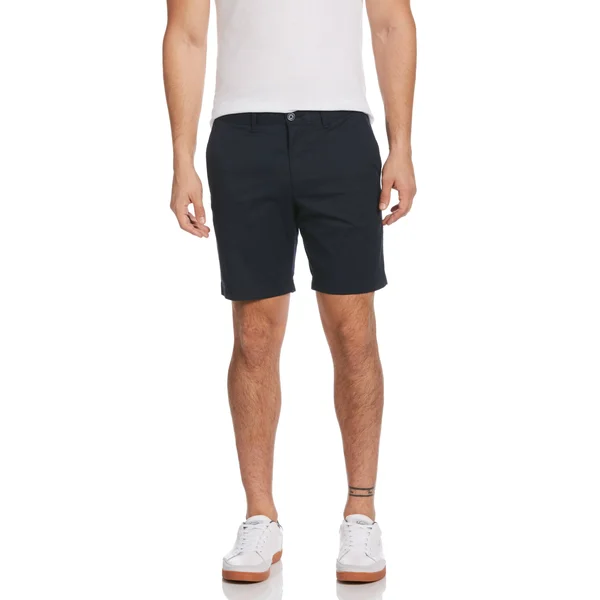 Original Penguin Men's Micro Twill Slim Fit Shorts in Dark Sapphire Blue, Size 36, Cotton/Elastane
