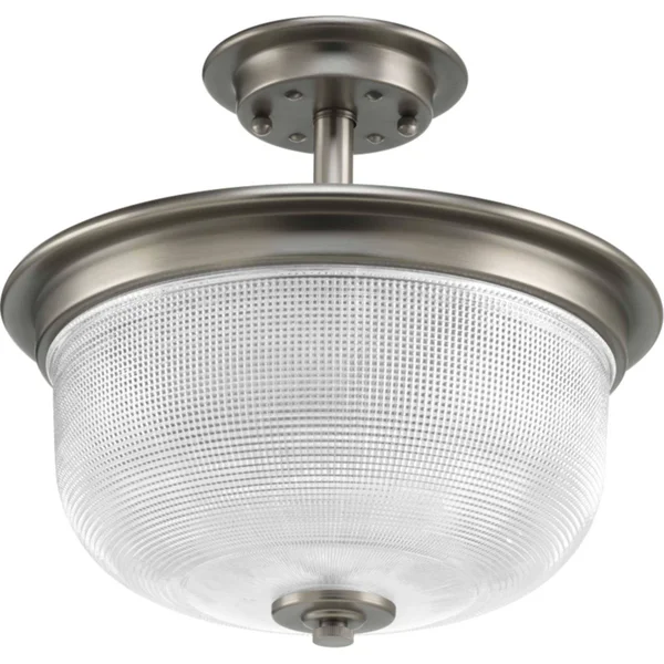 Progress Lighting P2334-81 Archie Two-Light Semi Flush, Nickel