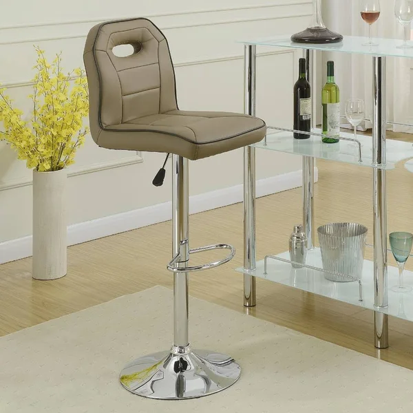 Benzara - Swivel Bar Stool with Adjustable Height and Foot Rest Set of 2 Brown