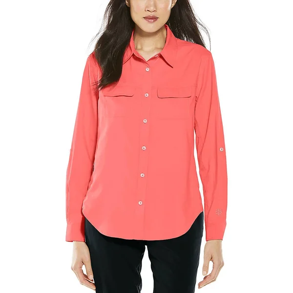 Coolibar Women's Mylitta Travel Shirt, Blouses for Women, Pink, XX-Large