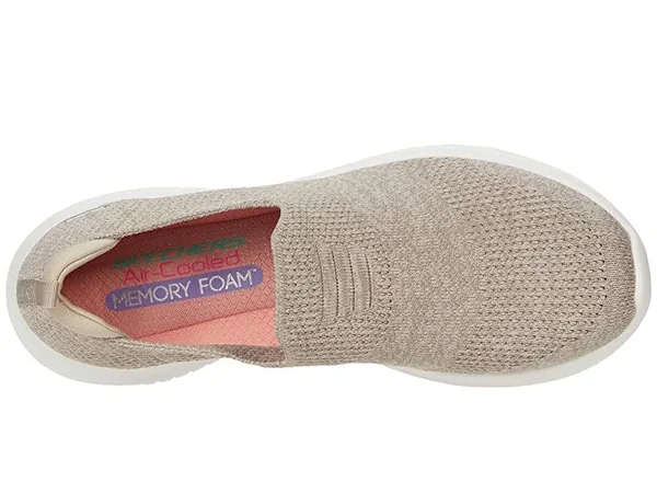 Skechers Women's Ultra Flex Harmonious Slip on Sneaker - Taupe