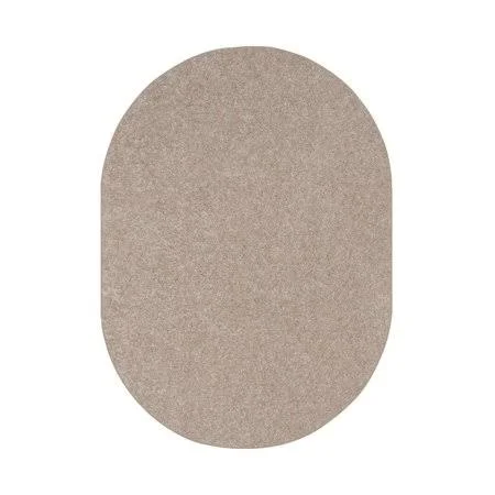 Home Queen Solid Color Beige 10 &x13& Oval - Area Rug