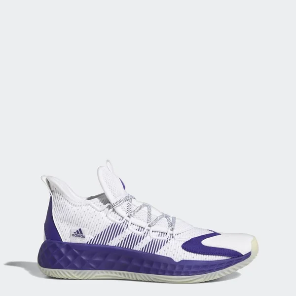 Adidas Pro Boost Low Shoes - Unisex - Cloud White, Team Colleg Purple, Chalk White - M 19, W 20