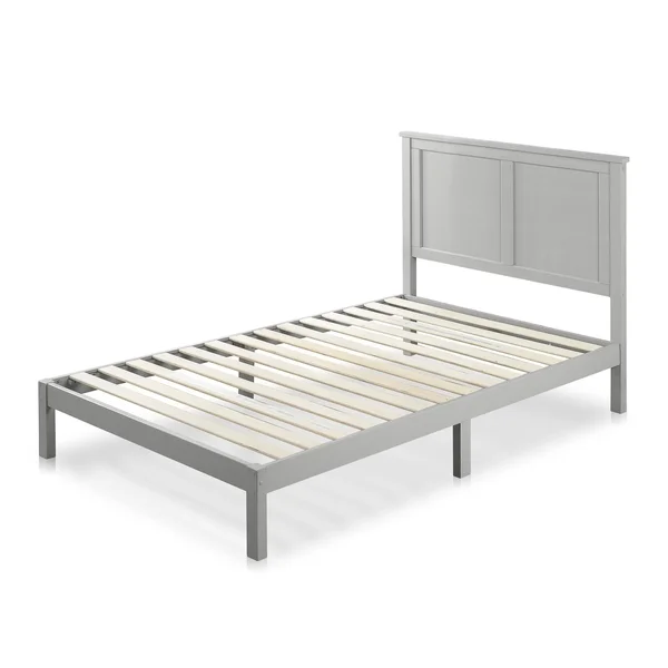 Zinus Wood Country Style Platform Bed with Headboard - No Box Spring Needed, Wood Slat Support, Twin