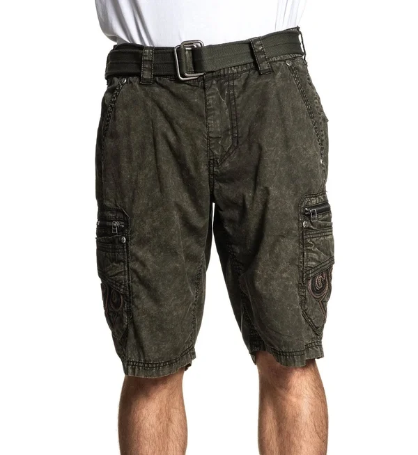 Range Cargo Short Olive Vintage Wash - 30 by Affliction Black Premium