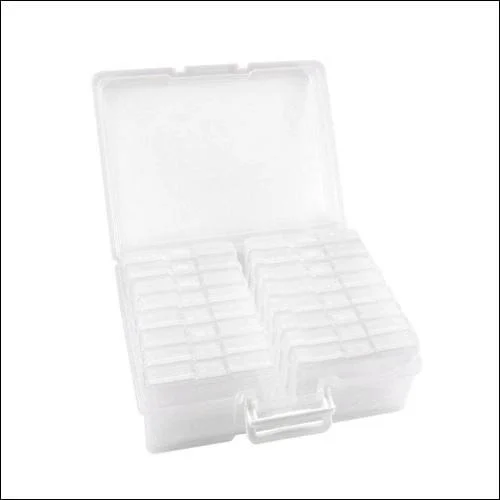 Novelinks Transparent 10cm x 15cm Photo Cases and Clear Craft Keeper with Handle - 16 Inner Cases Plastic Storage Container Box