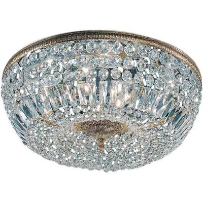 Hailsham Light Semi-Flush Mount House of Hampton Size: 9x22 H x 24x22 W x 24x22 D - Finish: Olde World Bronze, Crystal Type: Ital