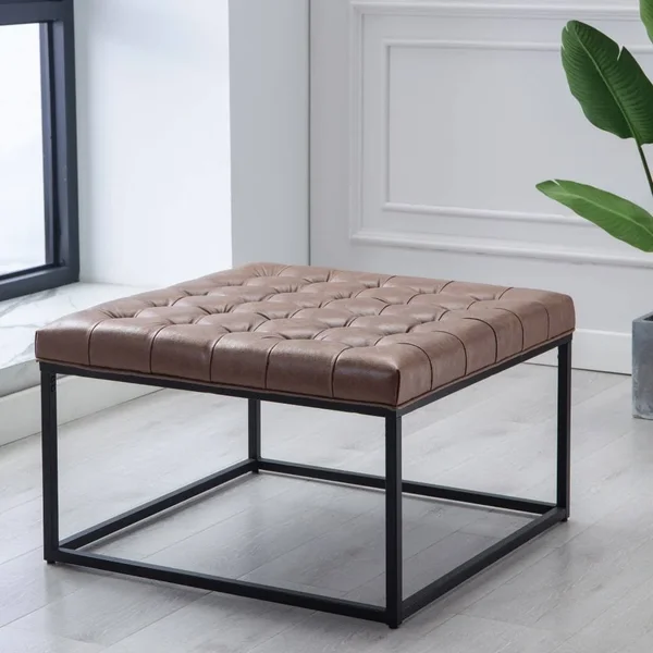eLuxury Modern Square Ottoman Footrest Stool