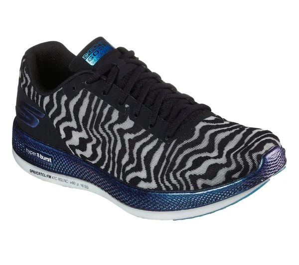 Skechers Women's GOrun Razor 3 Cloak Hyper Running Shoes - Black/Blue, 8.5