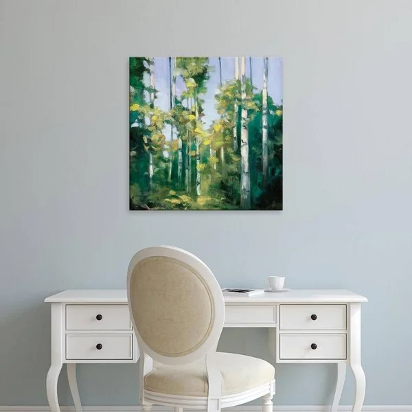 Easy Art Prints Julia Purinton's 'Birches' Premium Canvas Art - 40 x 40 - Brazilian Barnwood Frame