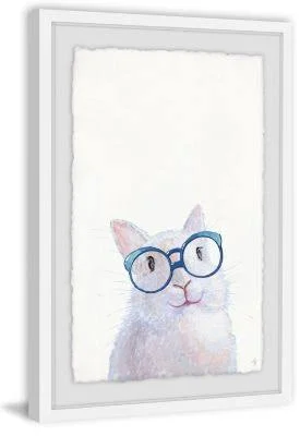 Nerdy Bunny Framed Print - Multi